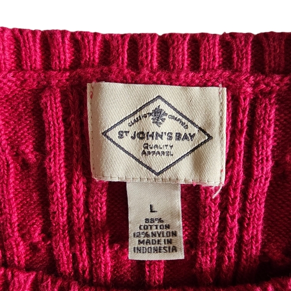 St. John's Bay V-Neck Cable Knit Sweater - Picture 2 of 5